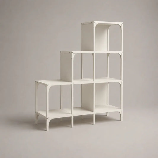 Libreria modulare bianca in MDF con vani aperti 120 x 30 x 180 cm